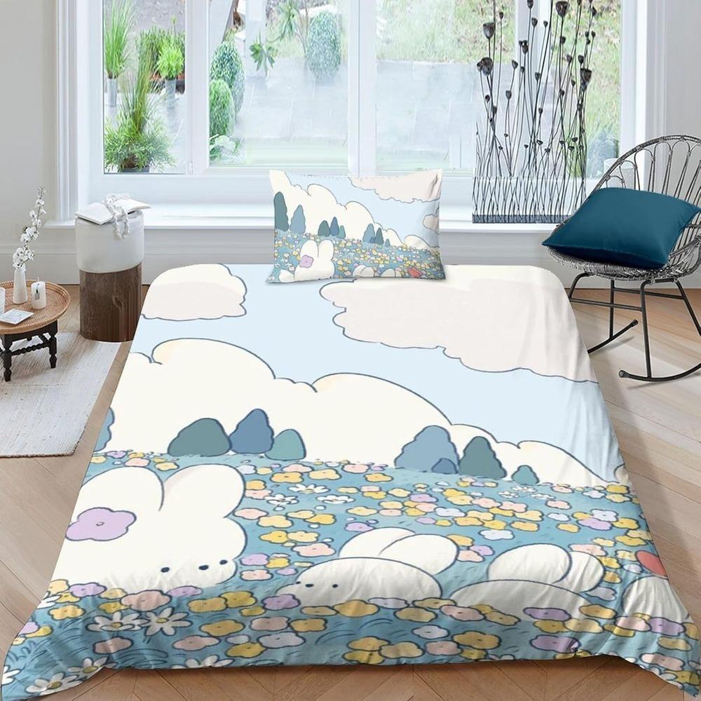 Microfibre Bedding Sets, 3DCartoonAnimal Motif, Children's Bed Linen with Zip Room Decor  Duvet Cover  for Teenagers  Adult
