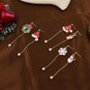 Festive Tassel Pearl Stud Earrings: Candy Cane, Reindeer, Bell & Christmas Tree Designs