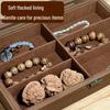 Walnut Grain Jewelry & Glasses Storage Box - Light Luxury, Retro, Dustproof, Large Capacity Display