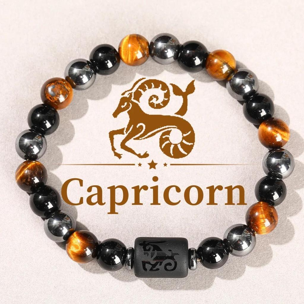 12 Sterrenbeelden Natuursteen Armband Tweelingen Steenbok Kreeft Maagd Leeuw Armband Dames Heren Vriendschap Sieraden Armbanden