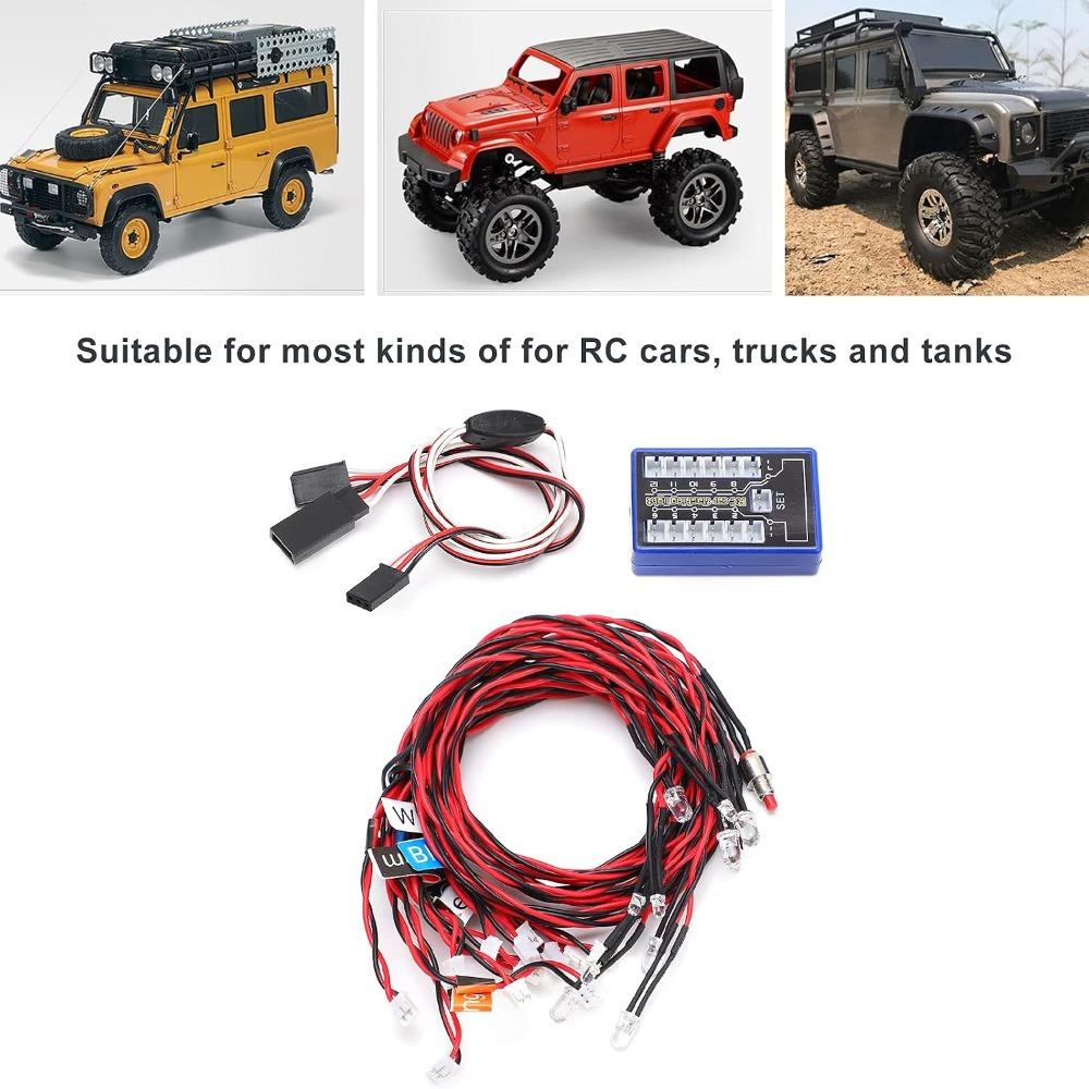 12 LED RC Car Lighting Kit 4.8-6V DC RC Vehicle Headlights  for 1/10 1/8 RC Truck
