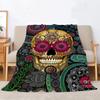 Mexiko Blume Schädel Kundendecke King Size Zottelige Decken für Bett Überwurf Wohnen Interieur Gestrickte Plaid Luxus Bettwäsche Strandtuch