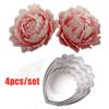 4pcs Peony Flowers Cake Fondant Plunger Cutter Decorating Mold Baking Mold