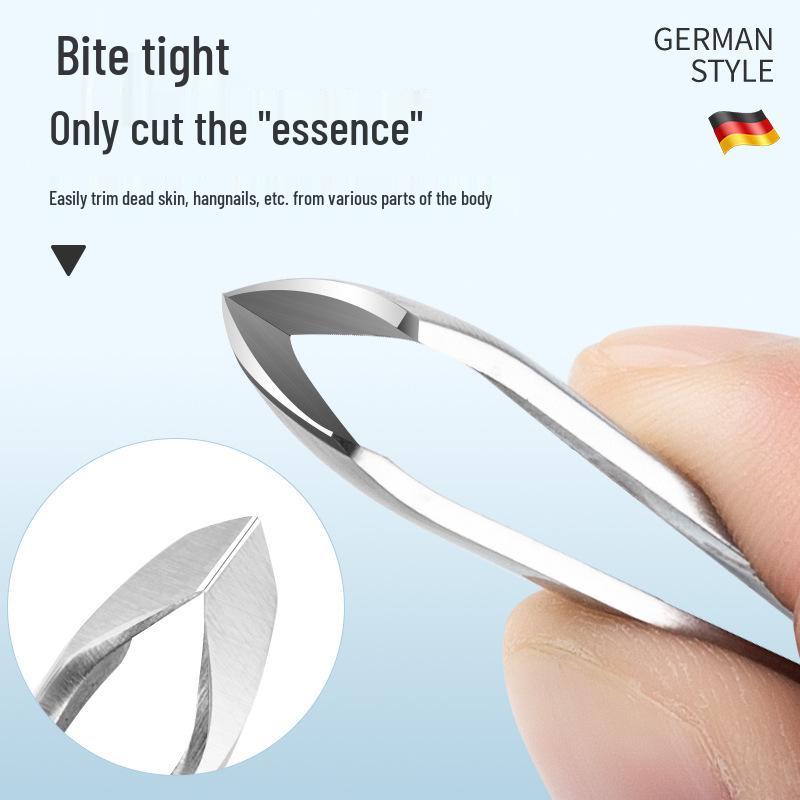 Stainless Steel Cuticle Nippers, Hangnail Clippers, and Slanted Tweezers Set