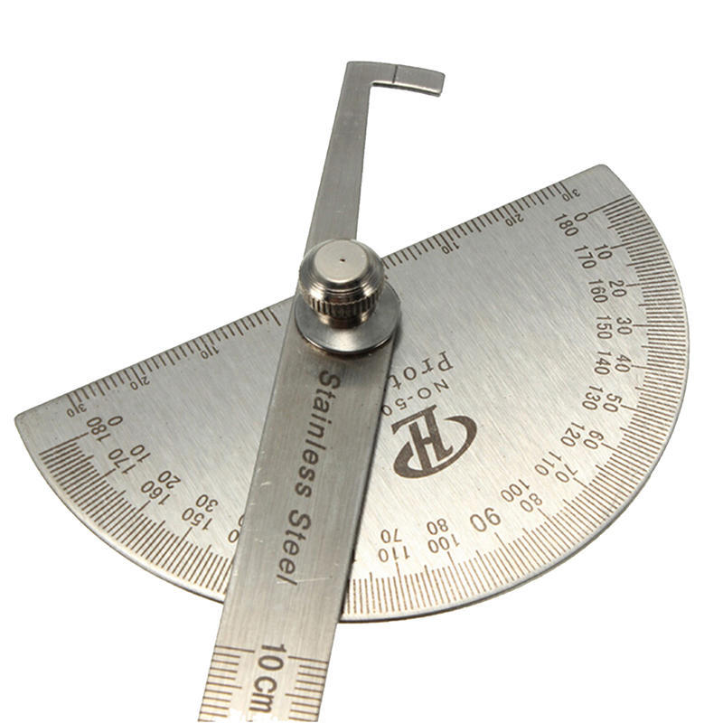100Mm Stainless 0-180 Degree Steel Protractor Angle Finder Arm Rule Measure Tool