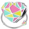 Charms Heart Pastel S925 Bead Beads Colorful Heart Pendant