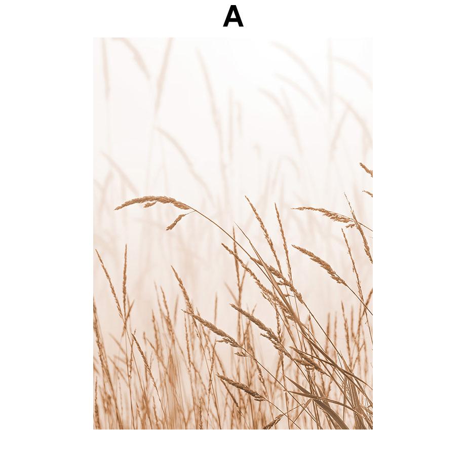Beige Palm Leaf Torrid Flower Plant Reed Posters And Prints Canvas Painting Nordic Wall Art Pictures Living Room Home Decor