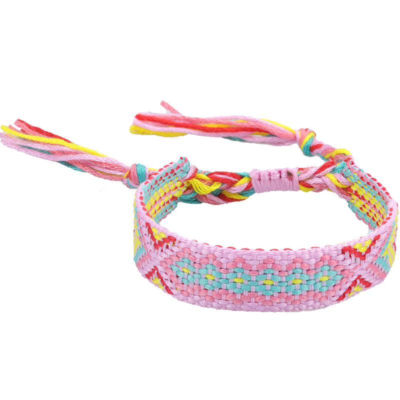 Handgemaakte gevlochten armband kleurrijke kwast gelukkige vriendschap handtouw fabrieksvoorraad