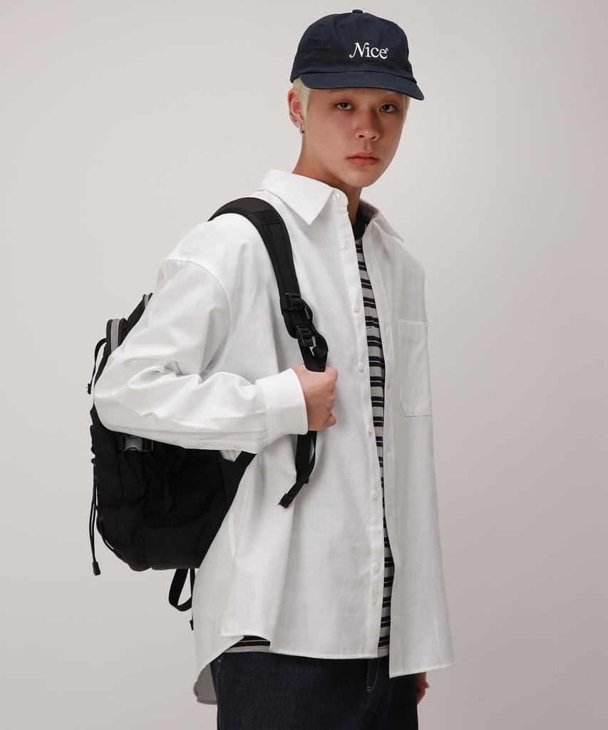 Dibellobeu City Boy Oversized Solid Oxford Shirt_Off-White