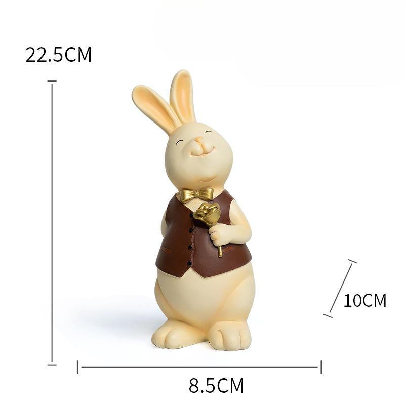 Kreatives Design Paar Hasen Ornamente Heim Tischplatte Wohnzimmer Harz Handwerk Dekoration Valentinstag Hochzeitsgeschenk