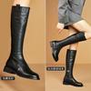 Soft Leather Tall Knight Boots Women's Martin Boots 2024 Spring and Autumn Models Small Long Boots But Knee Boots Children's Martin Boots