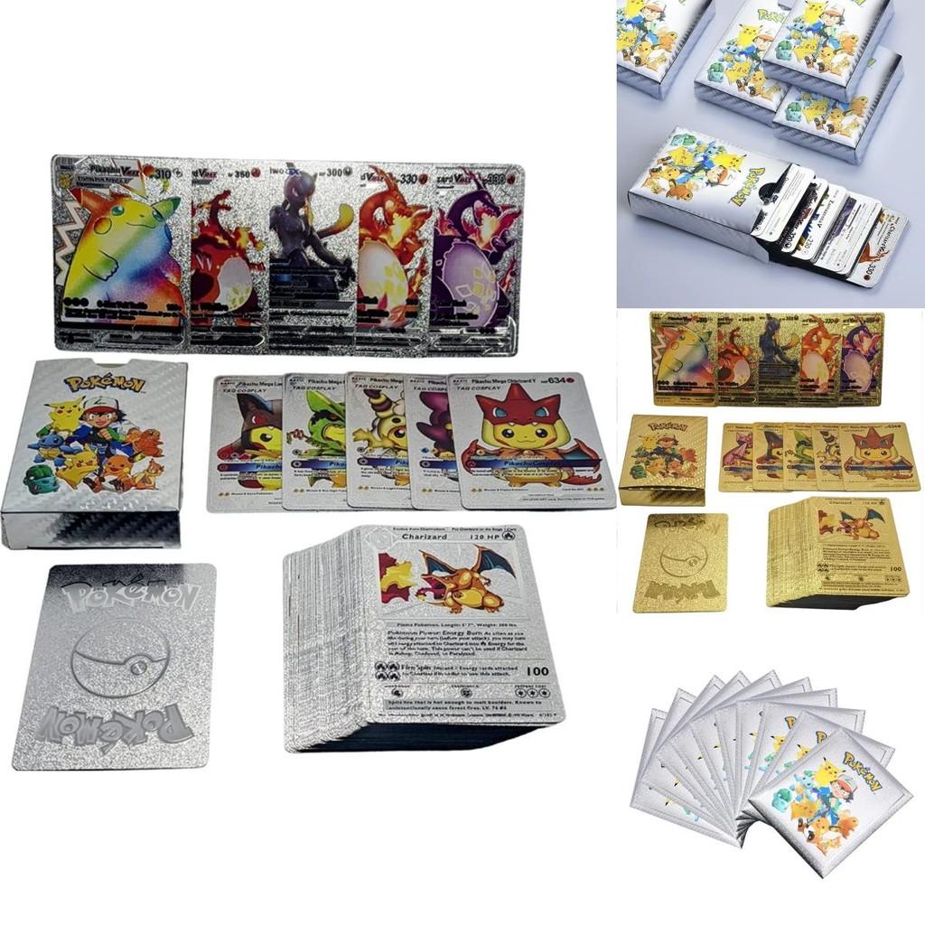 Prachtige Pokemon Kaarten Metaal Goud Energie Kaart Charizard Pikachu Collectie Voor Kinderen