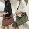 Canvas-Tasche Damen große Kapazität Umhängetasche Student Klasse Schultertasche einfarbig Männer Messenger Bag