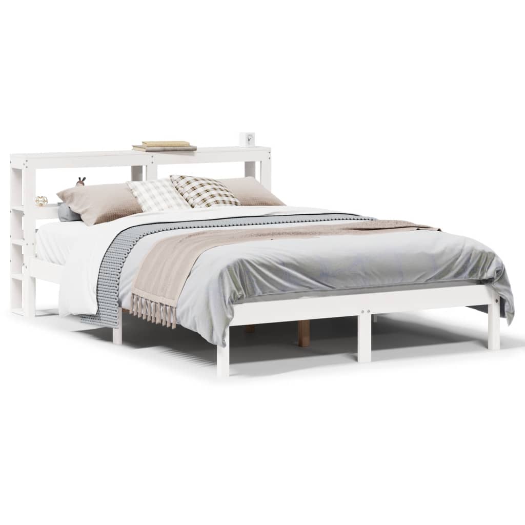 Vidaxl Bed Frame Without Mattress, White, 120X200 Cm, Pine Wood