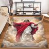 A Jesus Print Non-slip Rug with a Cape Is Suitable for Use In the Living Room and On Bedroom Sofas