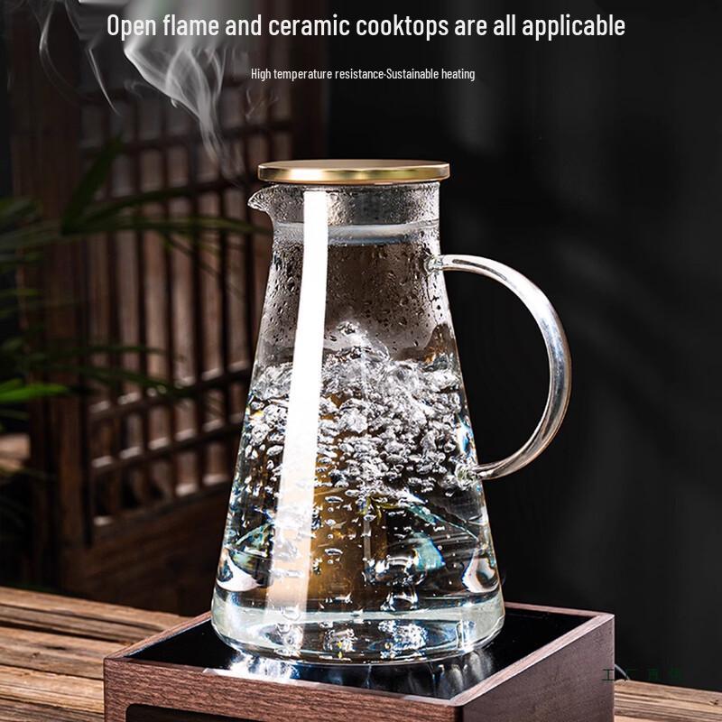 Handun Glass Cup Set with Wood Handle & Holder