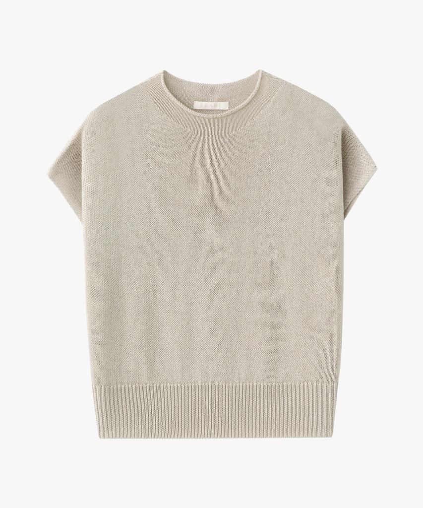 SUARE WOMEN Linen Void Sleeve Knit Beige