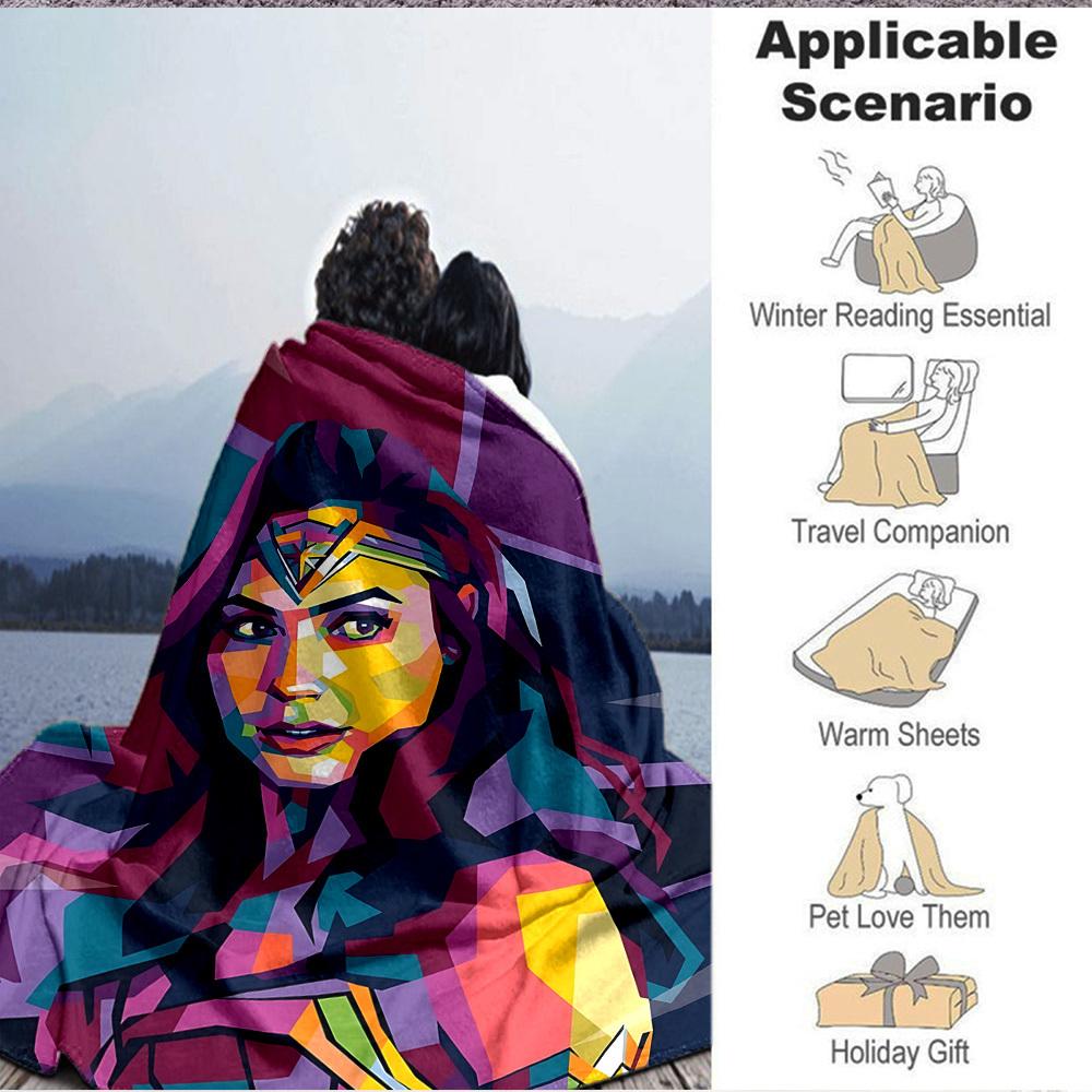 1pc Wonder Woman Flannel Throw Blanket Soft, Warm & Cozy for Couch, Bed, Office, and Travel Versatile All Season Gift, Christmas present