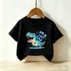 2026 New Style Childrens Pure Cotton ShortSleeved TShirt with Dinosaur Print Boys and Girls Summer Roundneck TShirt