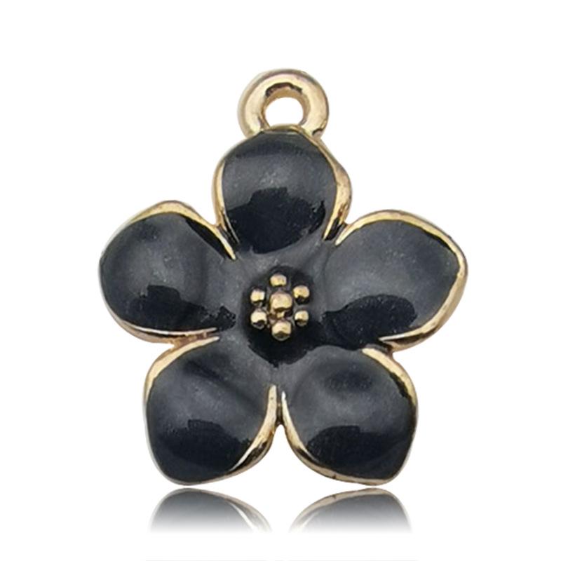 Korean K Gold Flower Pendant Necklace - Multicolor Alloy DIY Jewelry Accessory