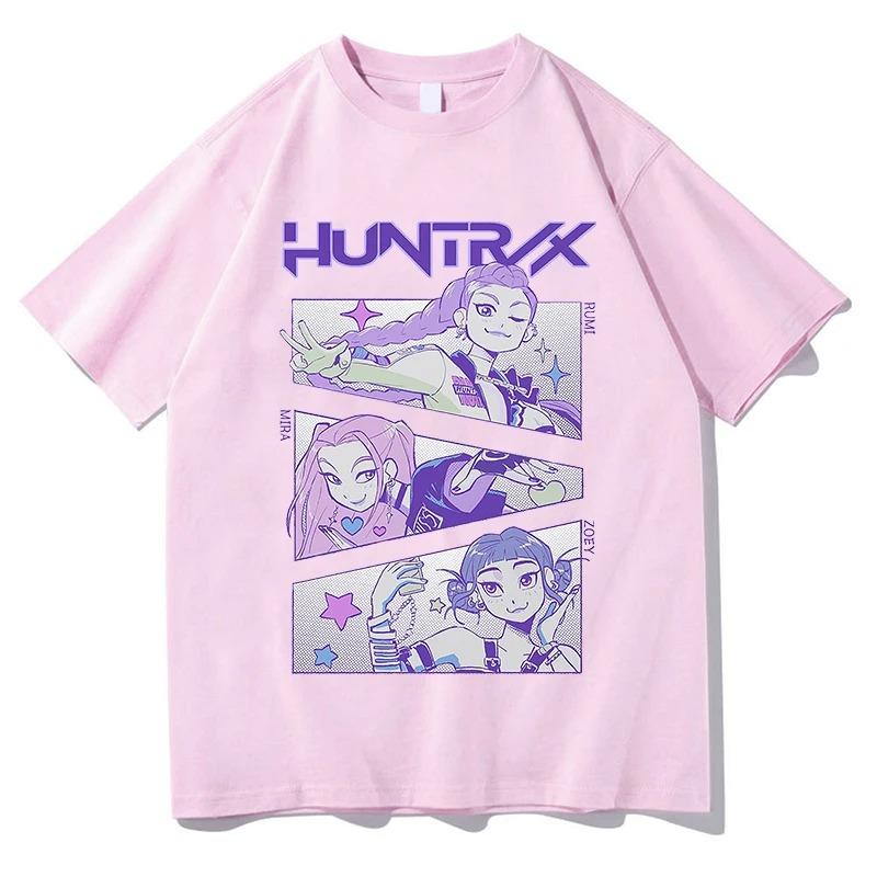 Tendance Hauts Amples Unisexe Street Hip Hop Mode T-shirt Décontracté Anime K-Pop Demon Hunters T-shirts Harajuku Col O Chemise Décontractée Cadeau
