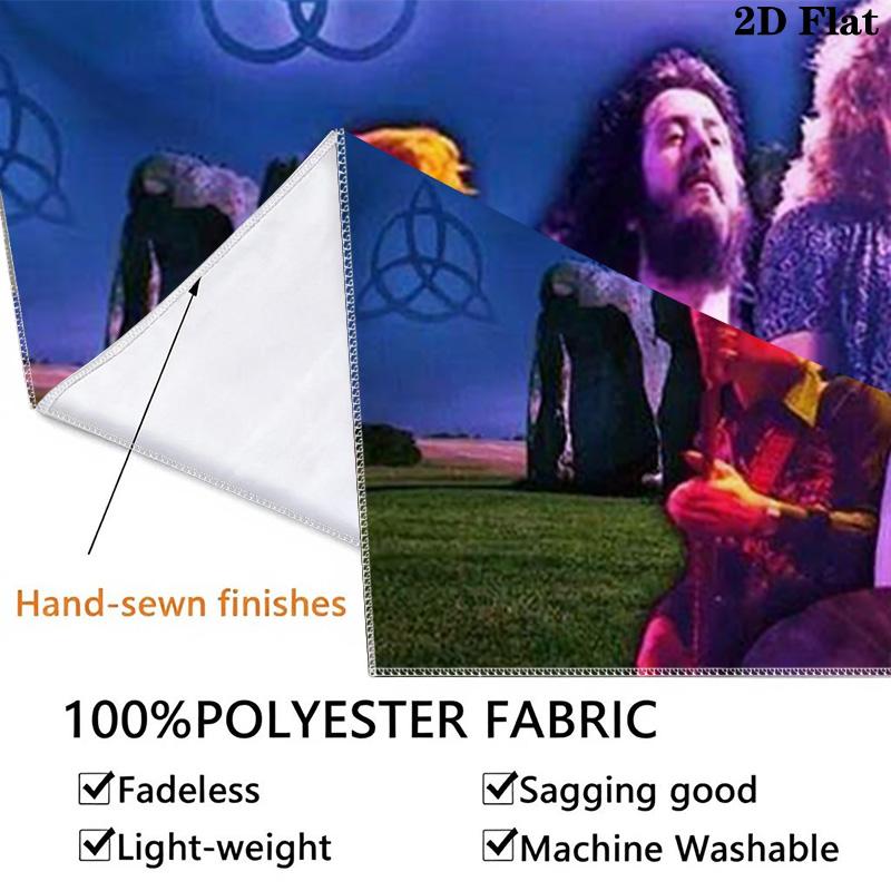 Band Led-Zeppelin Wall Tapestry Aesthetic Wall Hanging Printed Fabric Blanket Decorative Tapestries for Bedroom Living Room Home Decor