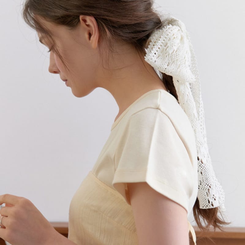 RE_L Brunch layered scrunchie (white)