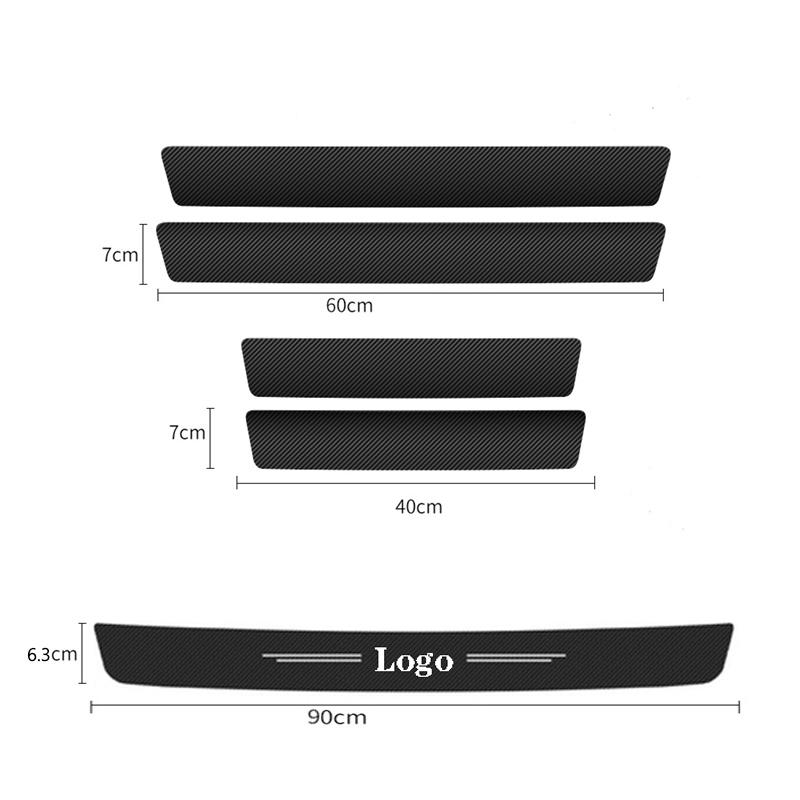 DROQ8 Car Door Sill Stickers Carbon Fiber Leather Anti-stepping Protector For Skoda Octavia VRS Rapid Kodiaq Fabia Karoq Superb Scala