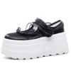 2025 Air Mesh Microfiber Leather Breathable Sandals Flats High Brand Shoes Platform Wedge Round Toe Women Platform Shoes 8cm