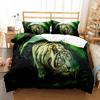 Tiger Duvet Cover Set Purple Flower Comforter Cover Boys African Safari Wild Animals Big Cat Queen King Polyester Quilt Cover