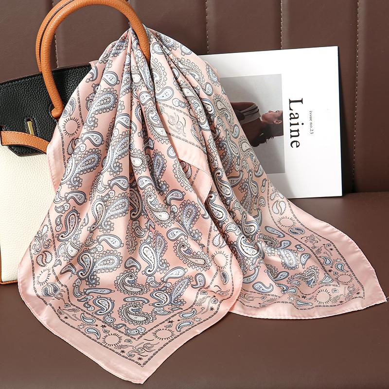 Luxury Brand Silk Scarf Square Women Shawls And Wraps Office Small Hair Neck Hijabs Kerchief Foulard Ladies Scarves 70*70cm