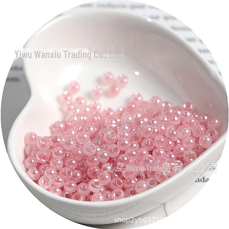 Hochwertige 4 mm cremefarbene Imitation Eisreiskörner für DIY-Halsketten & Armbänder