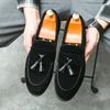 Spring New Reverse Suede Loafers Men's Luxury High Quality Classic Tassel Casual Shoes Comfortable Shoes Soft Sole Shallow Shoes