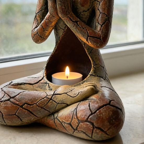 Yoga Meditation Figurine Abstract Sitting Women Resin Statue Sculpture Indoor Outdoor Yoga Room Zen Decoration Ornament