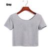 Ladies Short Sleeve O Neck T-shirt Sexy Tops Summer Basic Simple Stretch Solid Color Tee Shirts