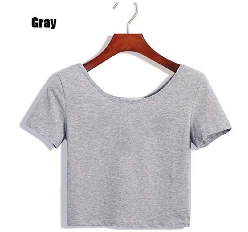 Ladies Short Sleeve O Neck T-shirt Sexy Tops Summer Basic Simple Stretch Solid Color Tee Shirts