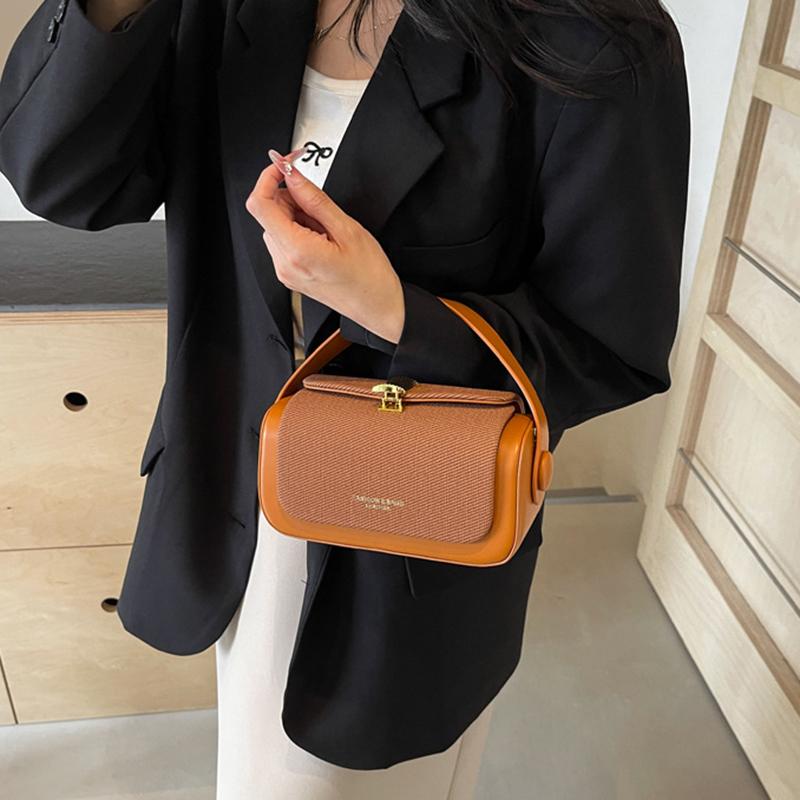 Stylish Vintage Mini Crossbody Bag with a Kiss Lock Featuring a Detachable Top Handle And a Square Design Perfect for Women KTY