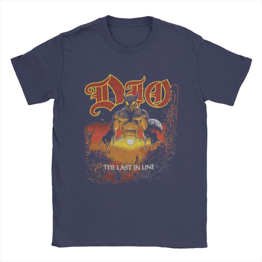 Unique Dio The Last In Line Tour T-Shirt for Men Crew Neck 100% Cotton T Shirt Short Sleeve Tee Shirt Plus Size Clothing
