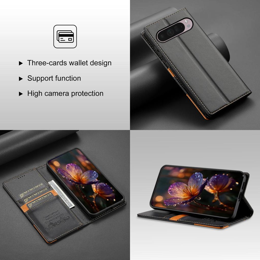 Étui à rabat magnétique en cuir RFID pour Google Pixel 10 9 Pro XL 5G 10A 9A 8A 10Pro XL Portefeuille de luxe Emplacement pour carte Support Housse de téléphone