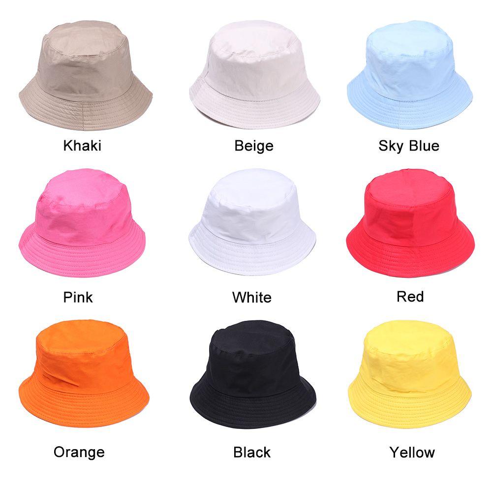 Fashion Casual Cotton Fisherman Cap Sun Caps Candy Color Bucket Hat