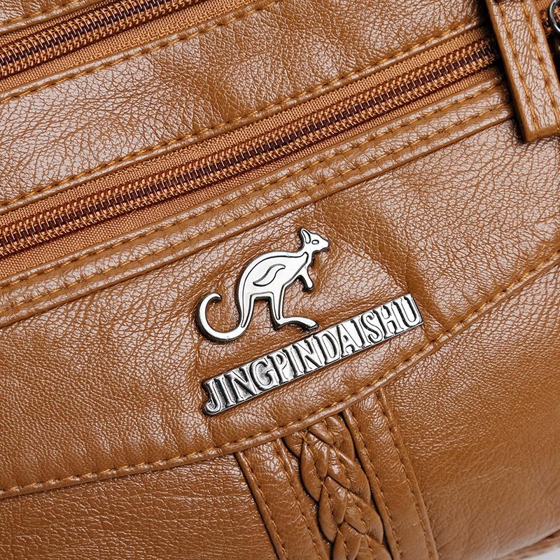 Weiche Leder kleine quadratische Tasche Damen Umhängetasche mittleren Alters Schultertasche Mutter Tasche