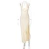 Sexy V Neck Backless Dress For Women With Ruffle Trim And High Waist For Spring