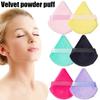 2/6pcs Triangle Velvet Powder Puff Soft Cotton Cosmetics Powder Puff Foundation Sponge Washable Puff Makeup Powder Pads