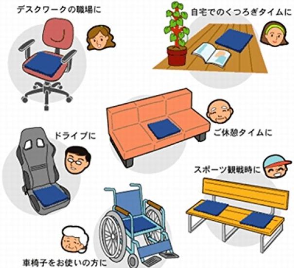 Nippon Gel Pita Seat Cushion 35 Wheelchair Cushion Blue