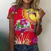 T-shirt con Stampa Pattern Fenicottero Moda Donna Street Hip Hop Casual Manica Corta Abbigliamento Femminile y2k Top T-shirt Estiva