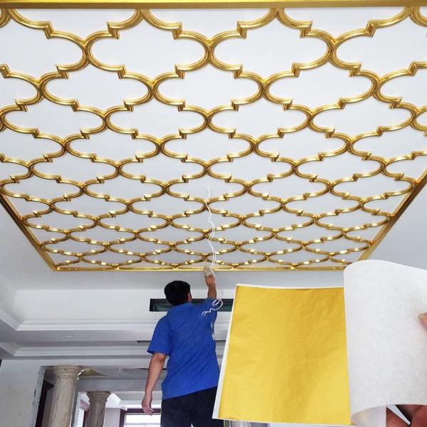 Lot de 500 feuilles d'or véritable pur K pour l'artisanat, la conception, la dorure, l'encadrement, les déchets