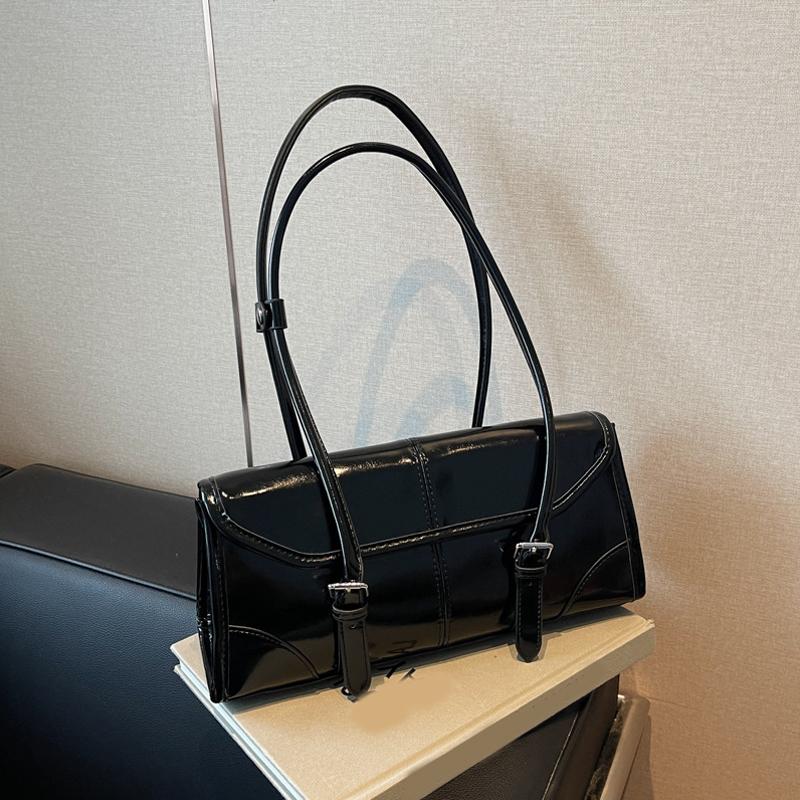 Yogodlns Špičková bordová kožená taška do podpazušia Elegantná dámska taška cez rameno s magnetickou prackou Commuter Všestranná dámska kabelka
