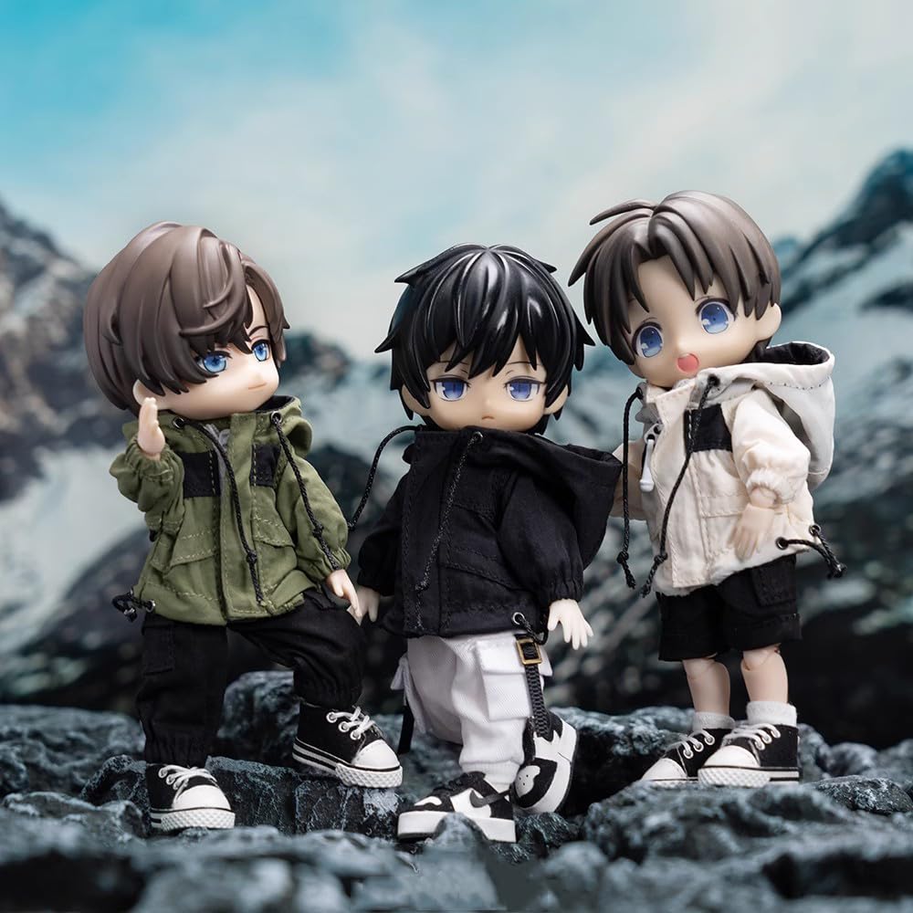 Obitsu 11 (OB11) Size Outfit for Obitsu Dolls (11cm Body): Cool JacketCoat, Single Item, Multiple Colors (Black)