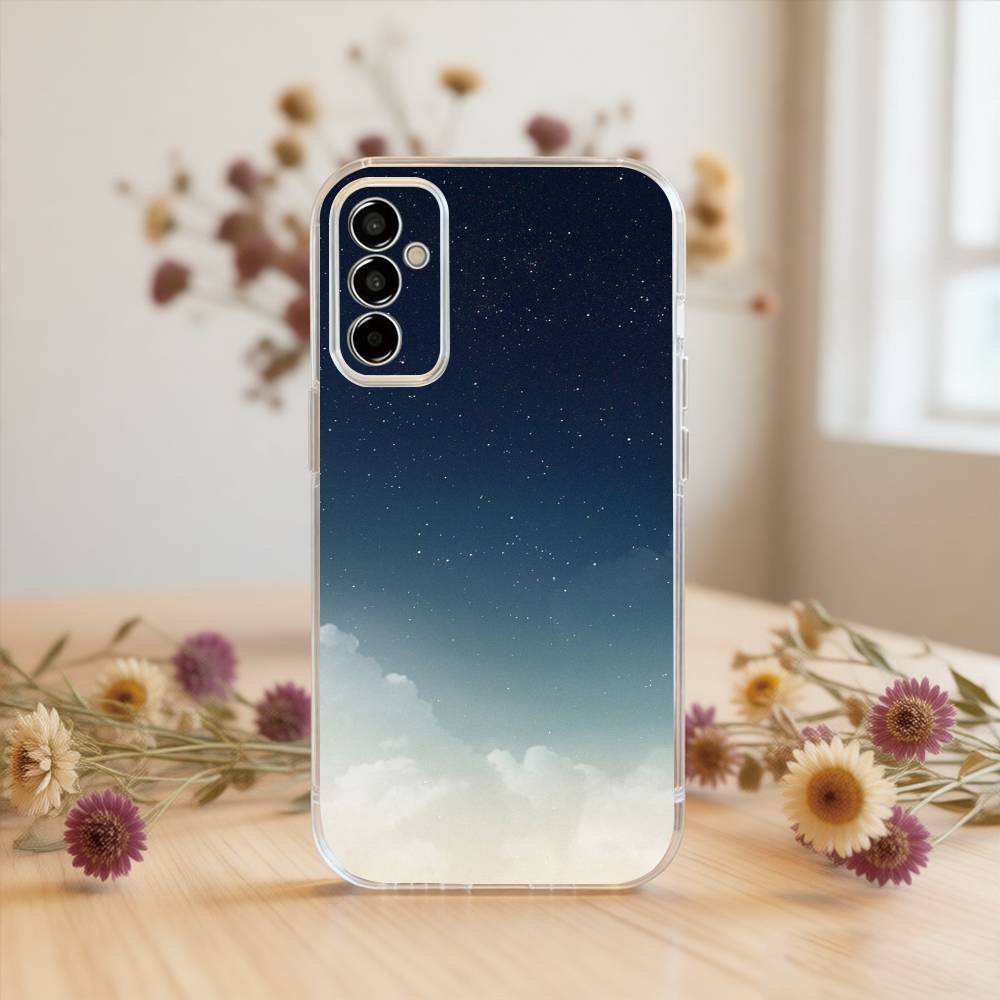 Solid Color Starry Sky Phone Case For SamsungA10,12,20,21S,30,31,40,50,51,52,70,71 Transparent Cover