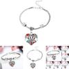 Splendido Bracciale a Cuore d'Amore con Strass Colorati, Membri della Famiglia Intarsiati, Regalo per i Cari